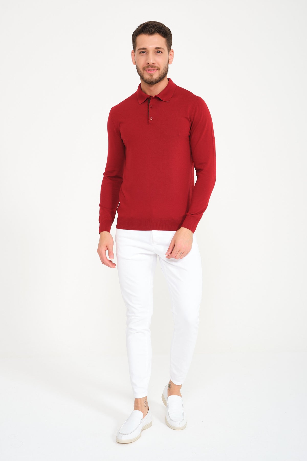 Red Wool Polo Shirt