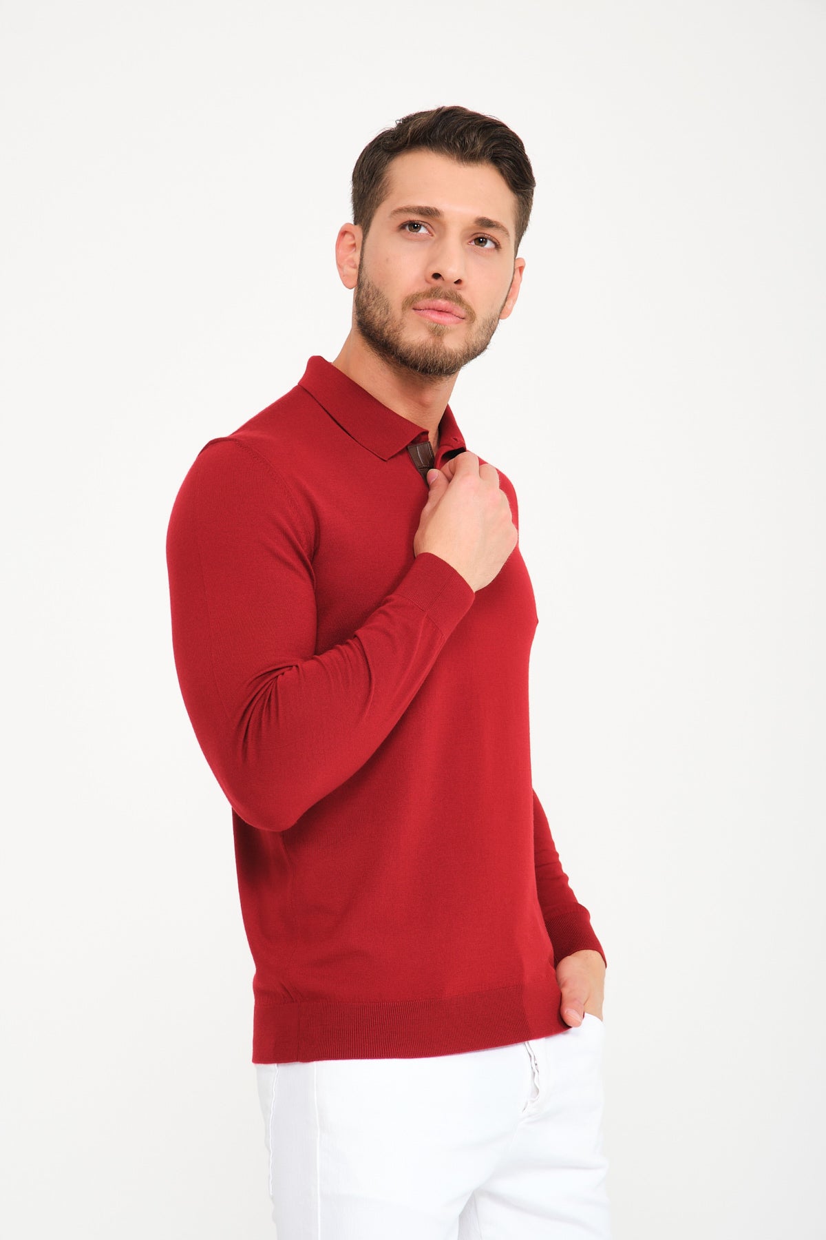 Red Wool Polo Shirt
