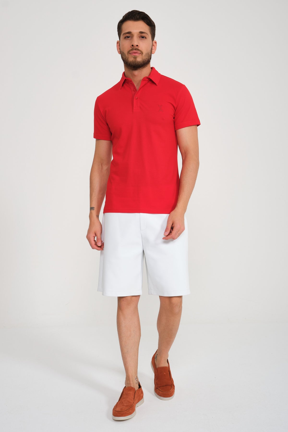 Red Cotton Polo Shirt