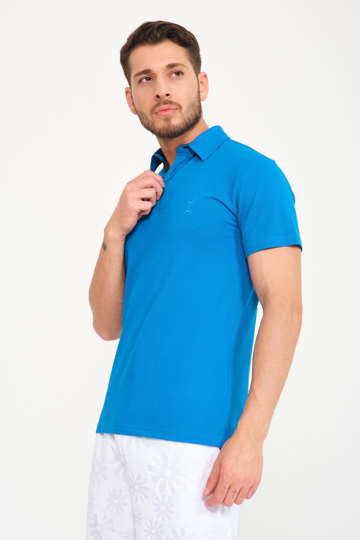 Light Blue Cotton Polo Shirt