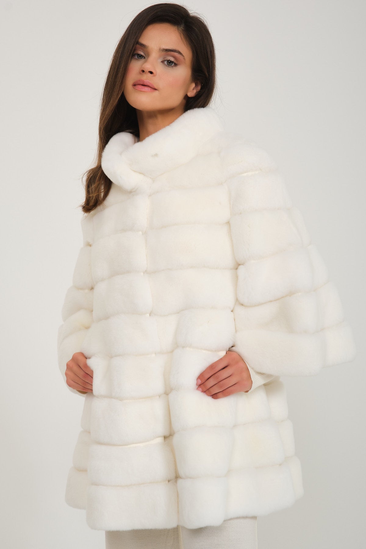 White Rex Fur Coat