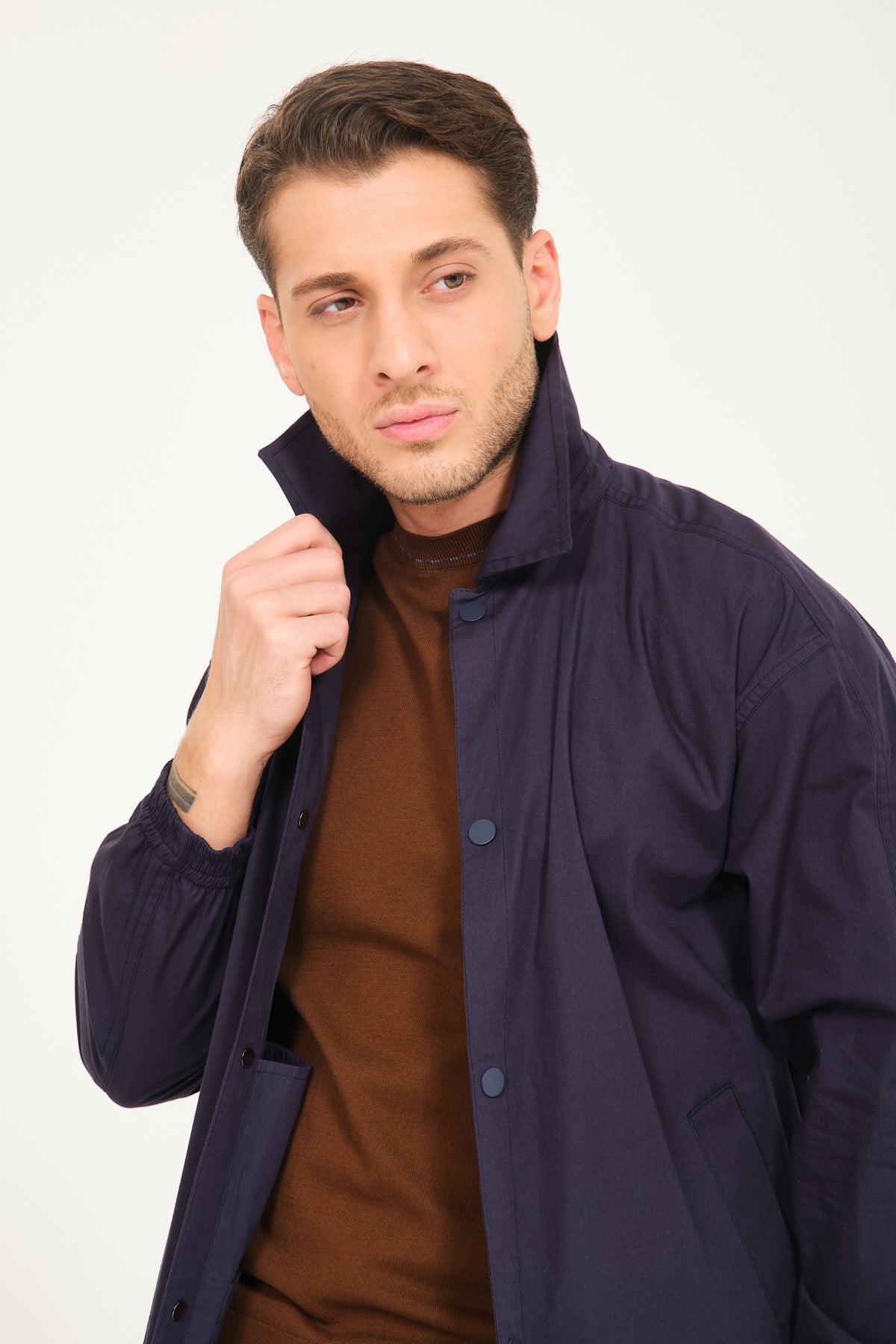 Navy Blue Waterproof Bomber Jacket