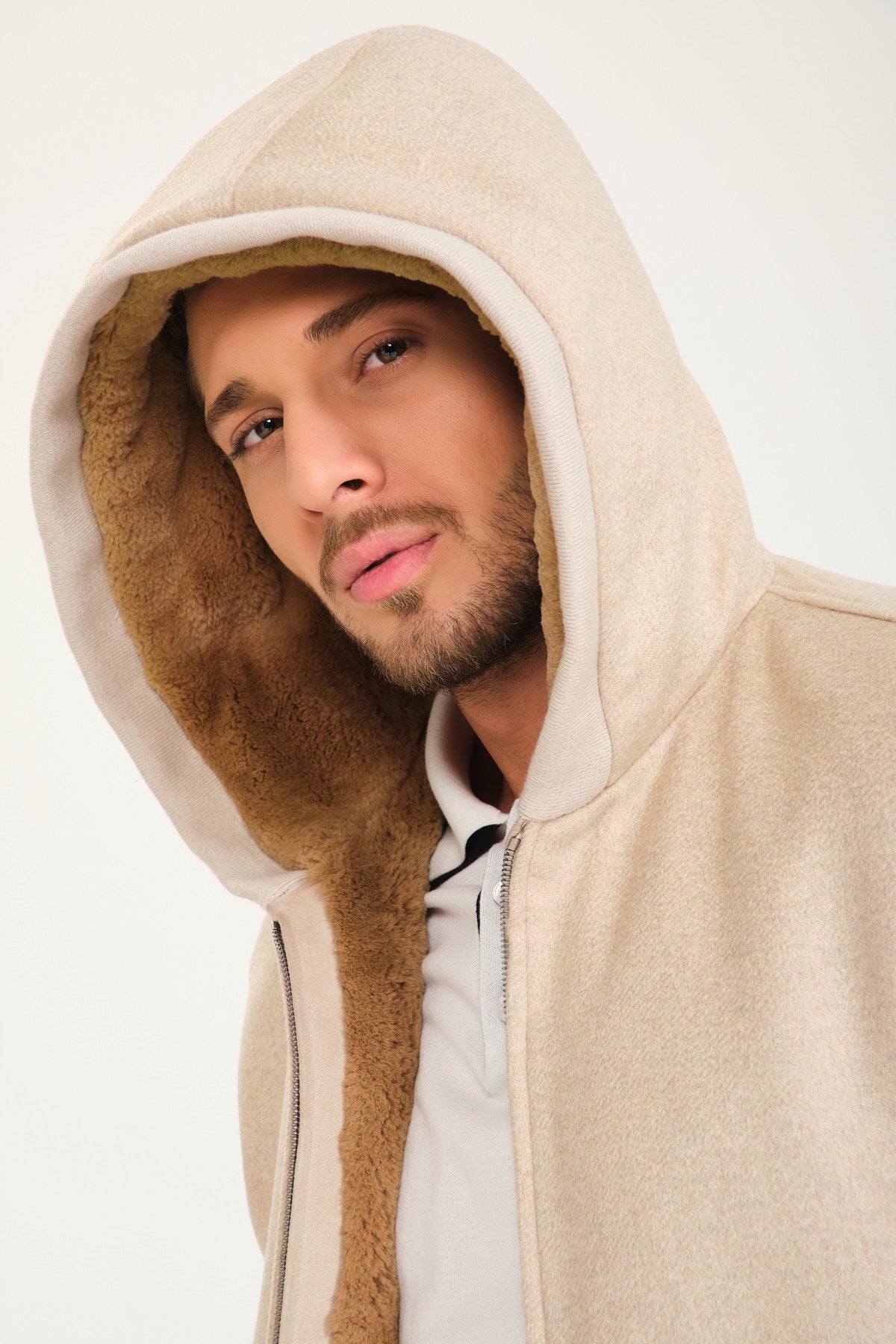 Fur hoodie online mens