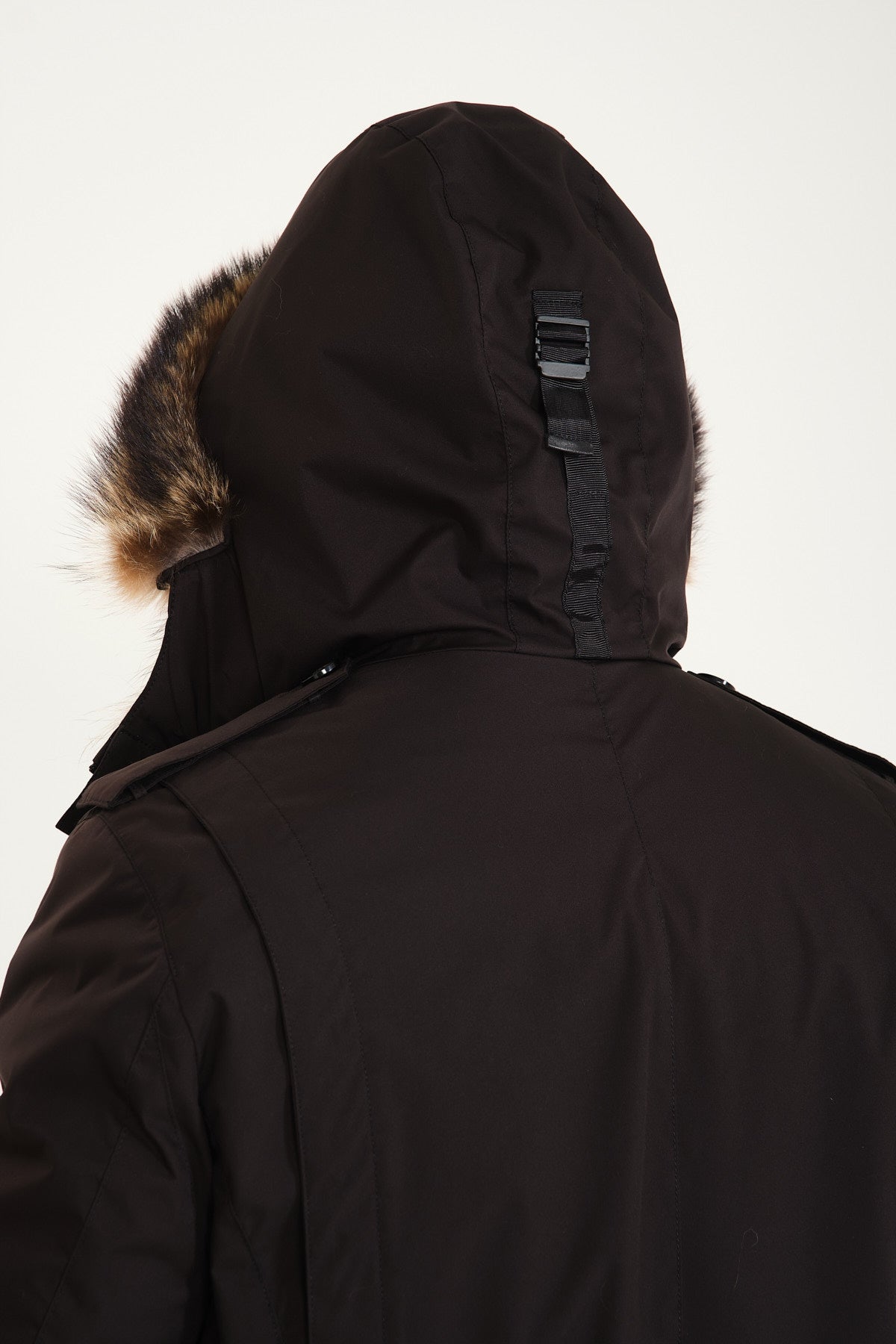 Black Waterproof & Raccoon Fur Coat