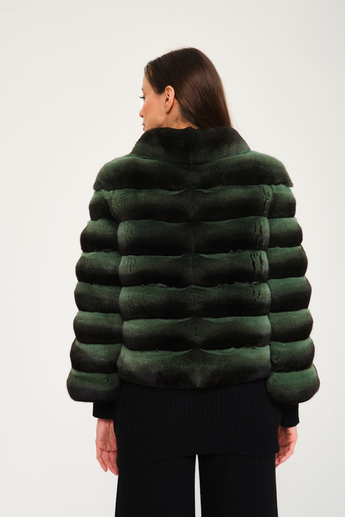 Mint Green Chinchilla Fur Coat