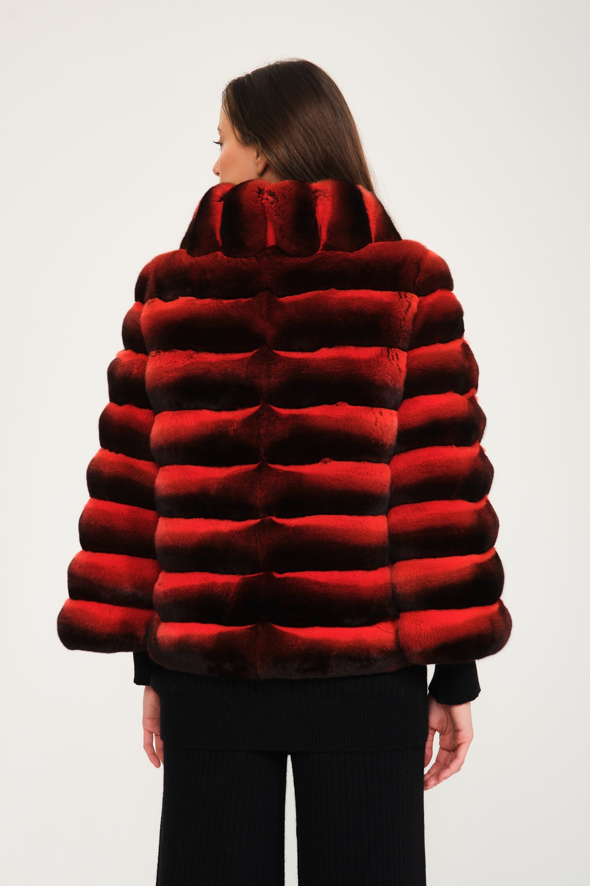 Red Chinchilla Fur Coat