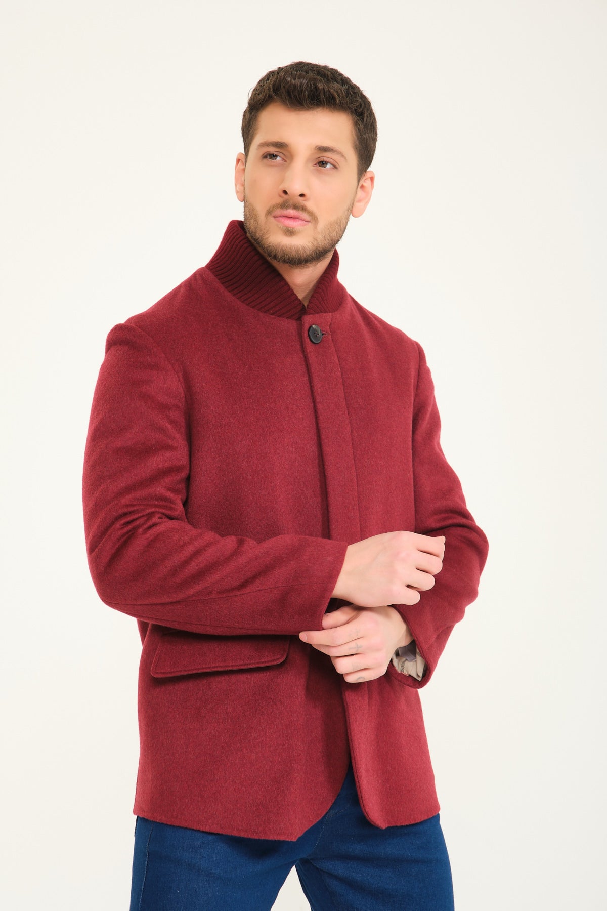 Burgundy Wool Coat