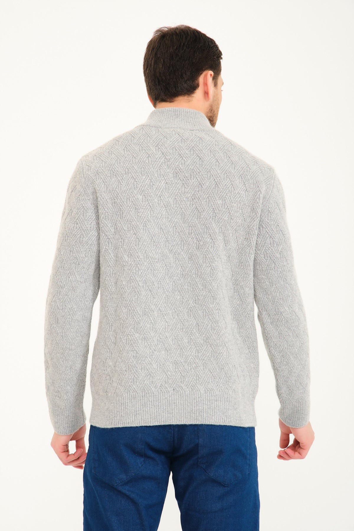 Grey Wool Knit Sweater