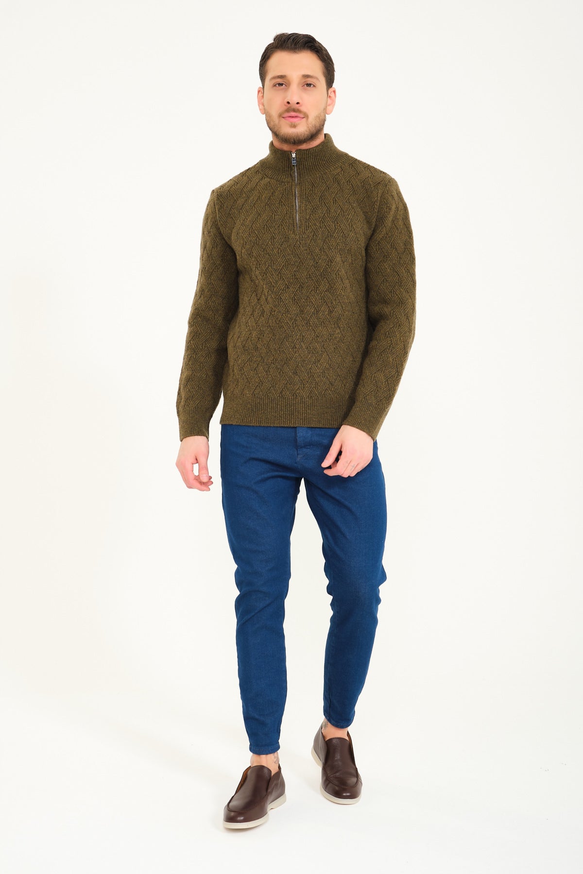 Green Wool Knit Sweater