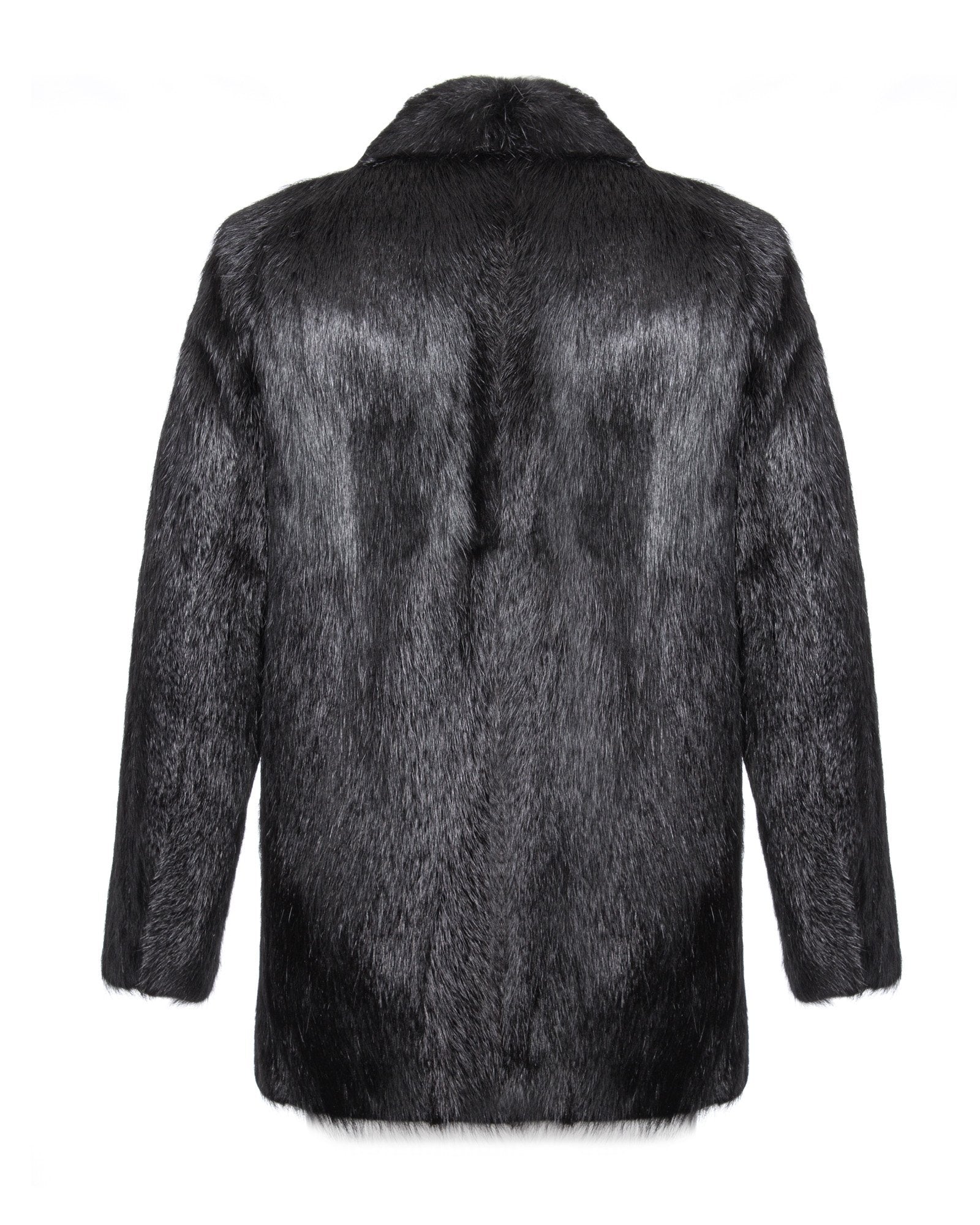 Black Long Nutria Fur Coat