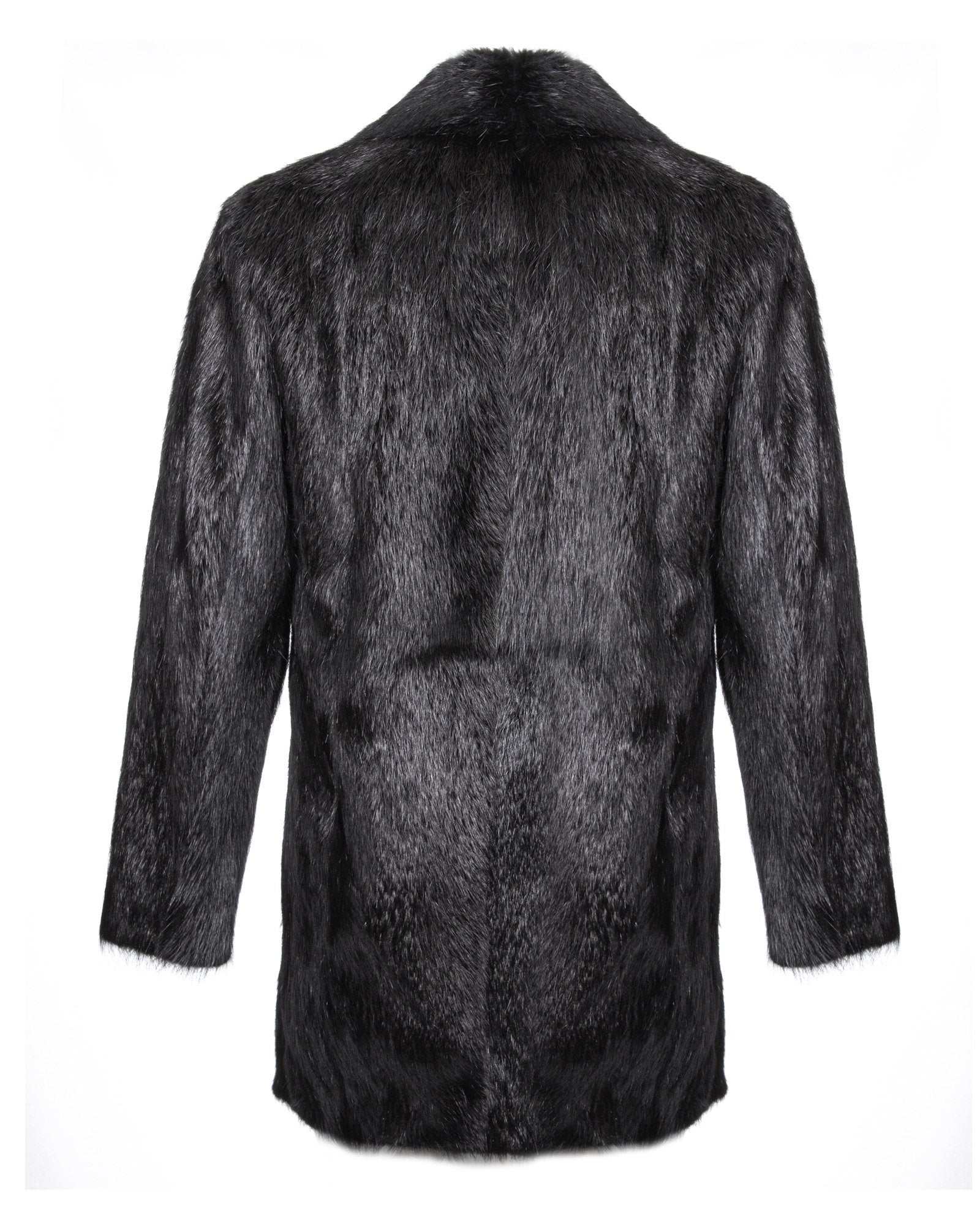 Black Long Nutria Fur Coat