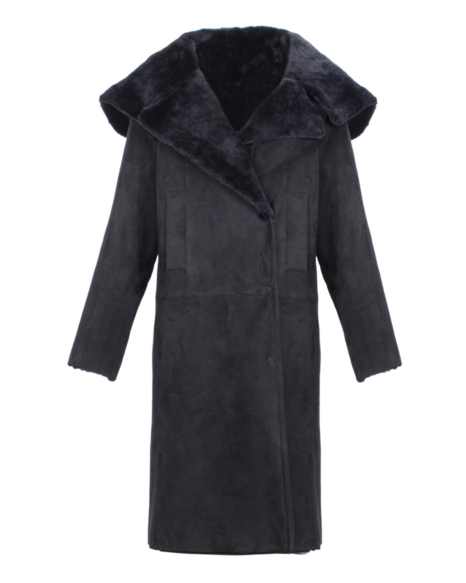 Black Long Shearling Coat