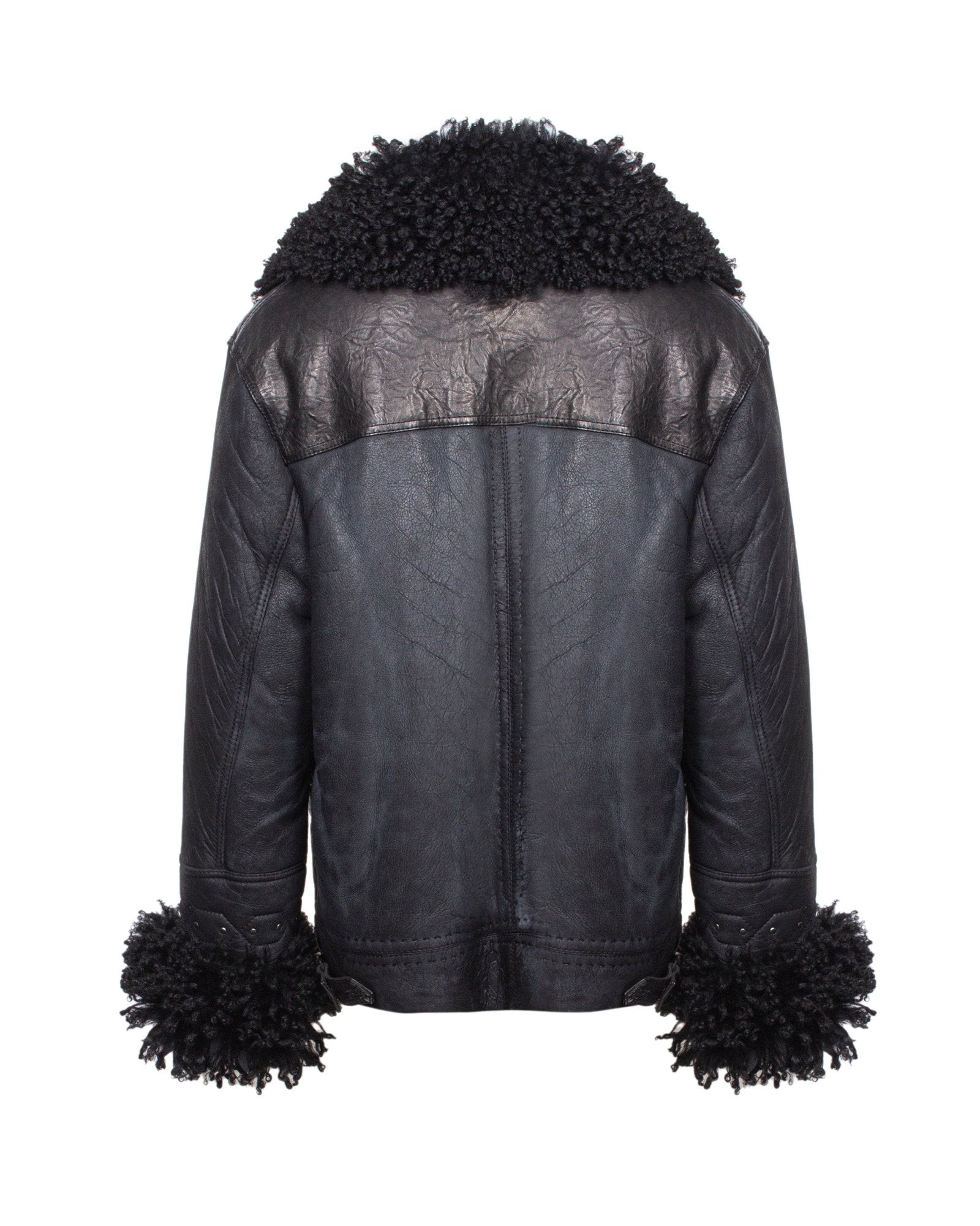 Black Short Leather Coat