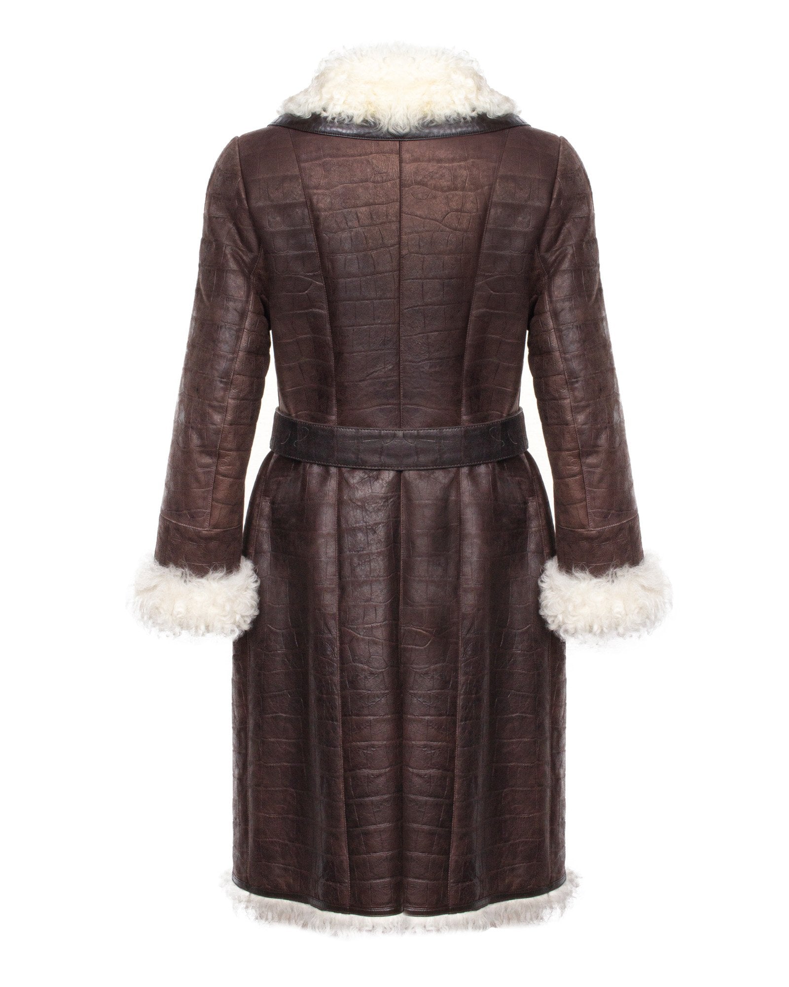 Brown Long Leather Coat