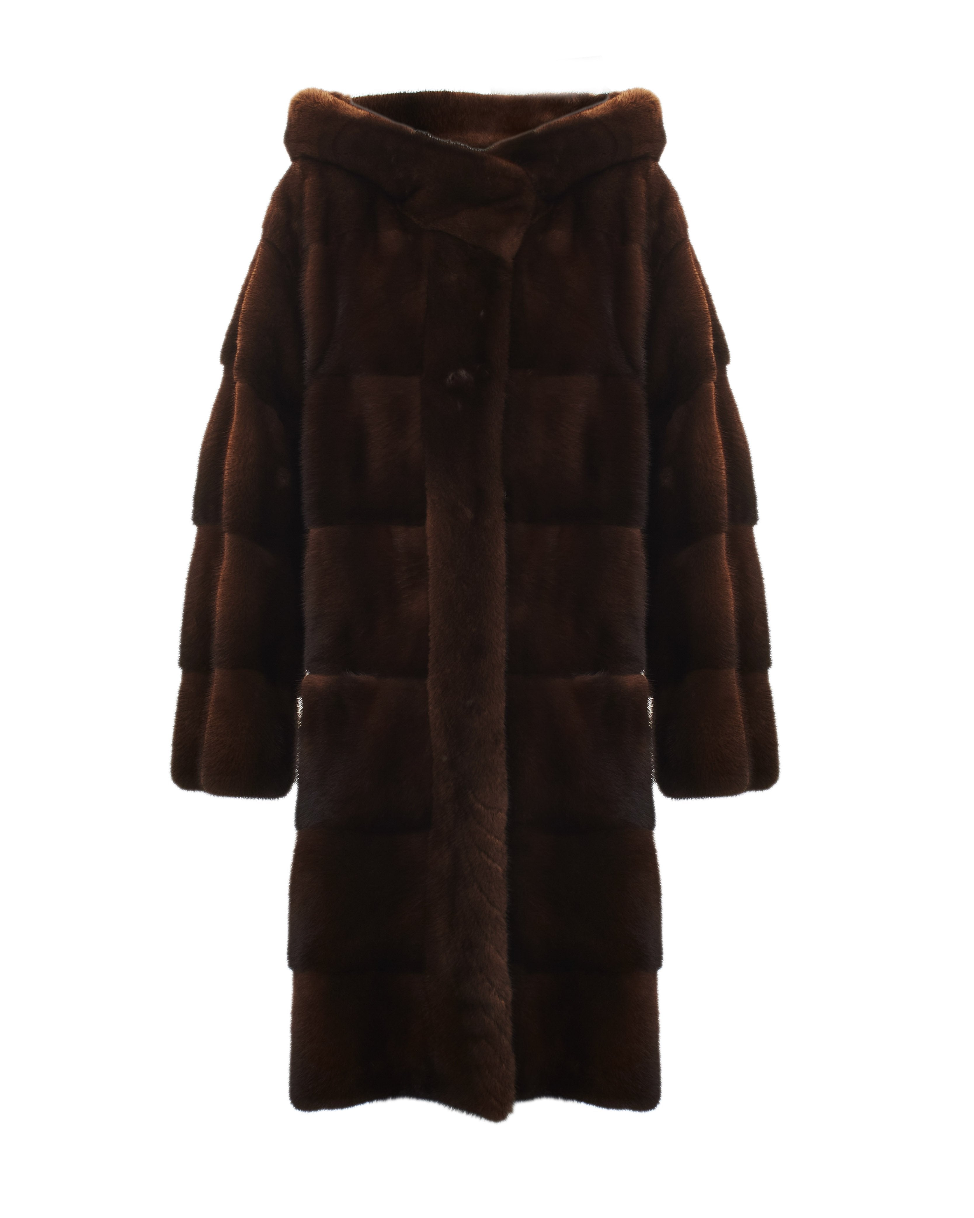 Brown Long Mink Fur Coat
