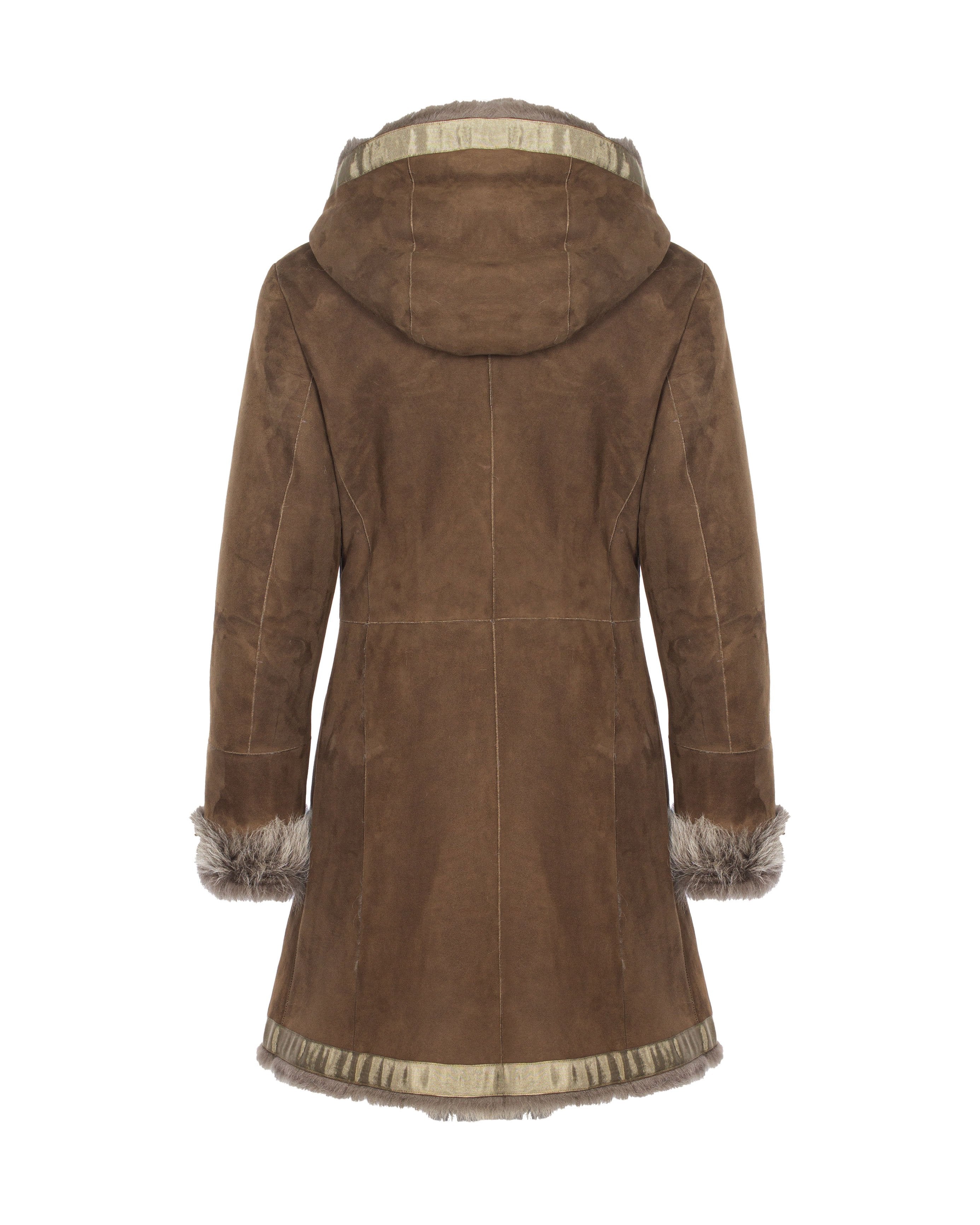 Brown Suede Leather Coat