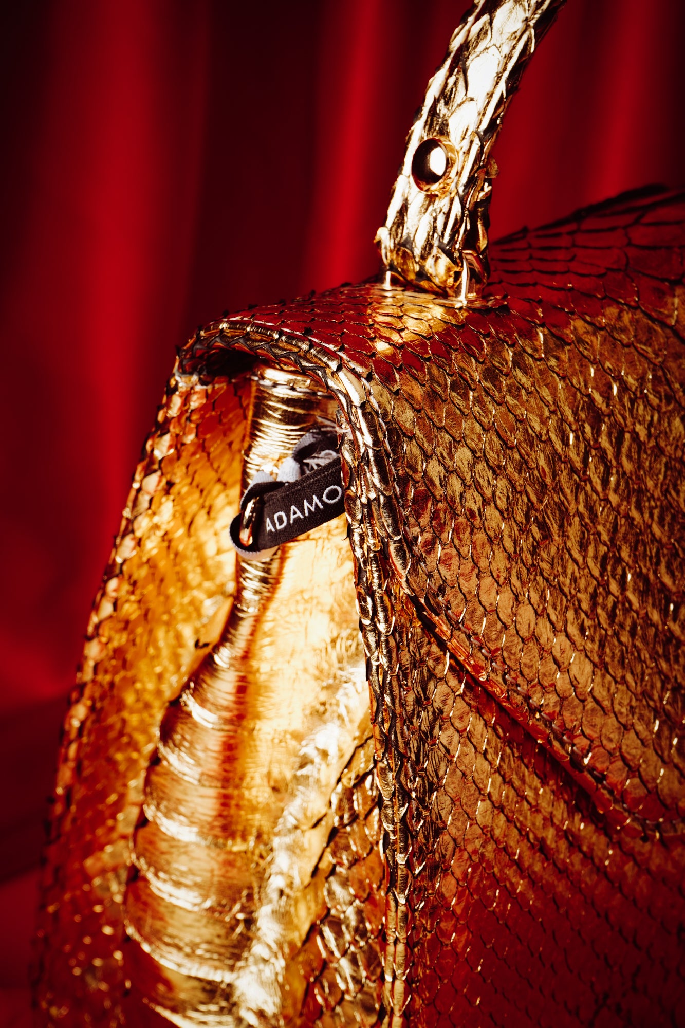 Handmade Gold Python Leather Bag