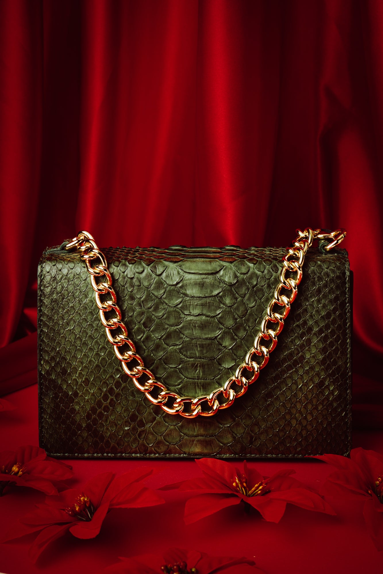 Handmade Green Python Leather Bag
