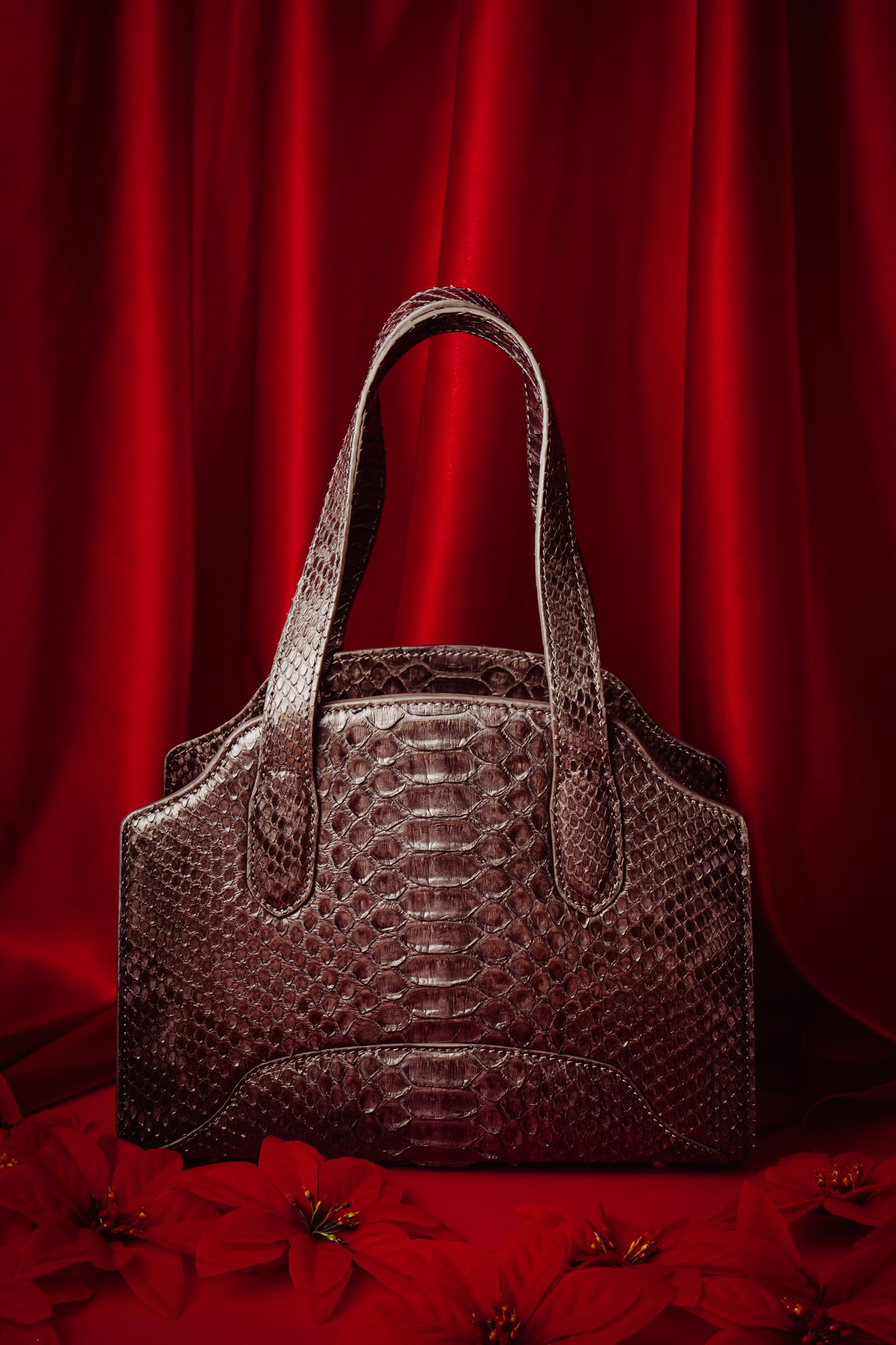 Handmade Brown Python Leather Bag