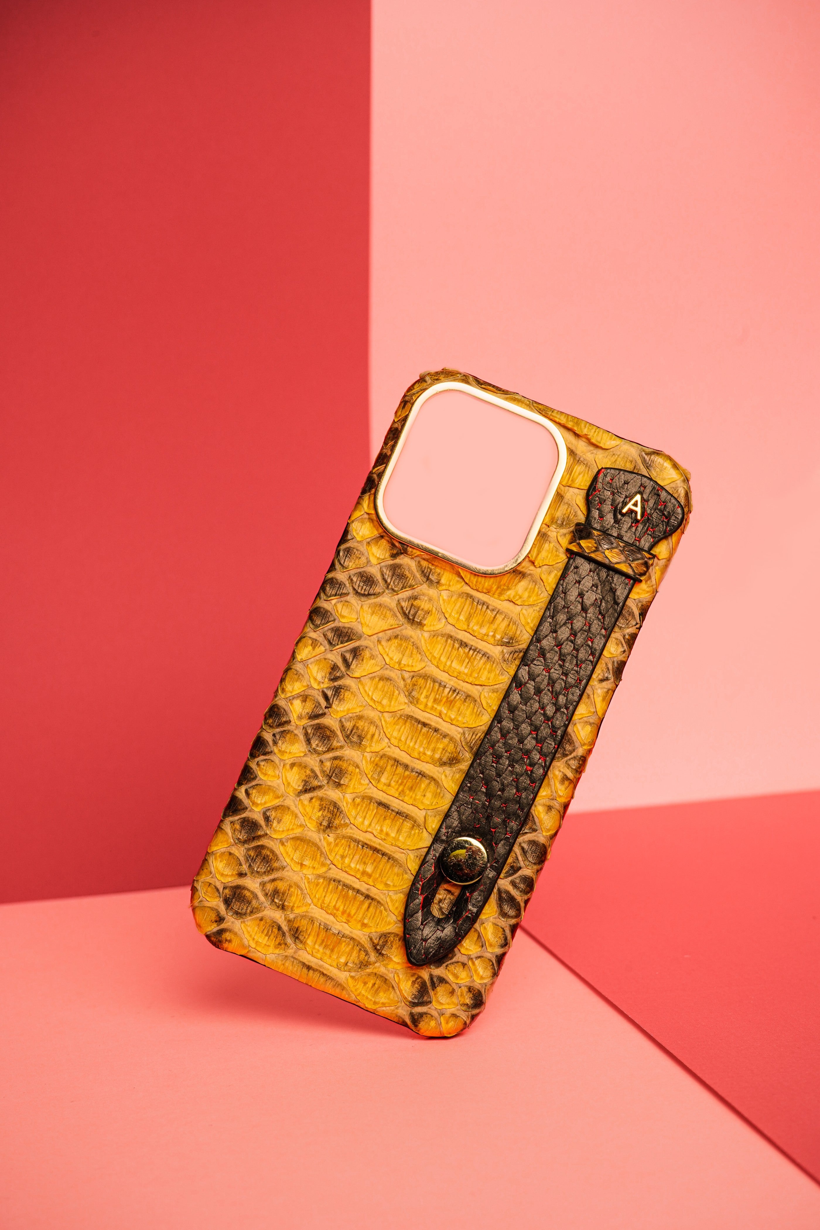 Yellow Python Leather iPhone 14 / 13 Pro Case