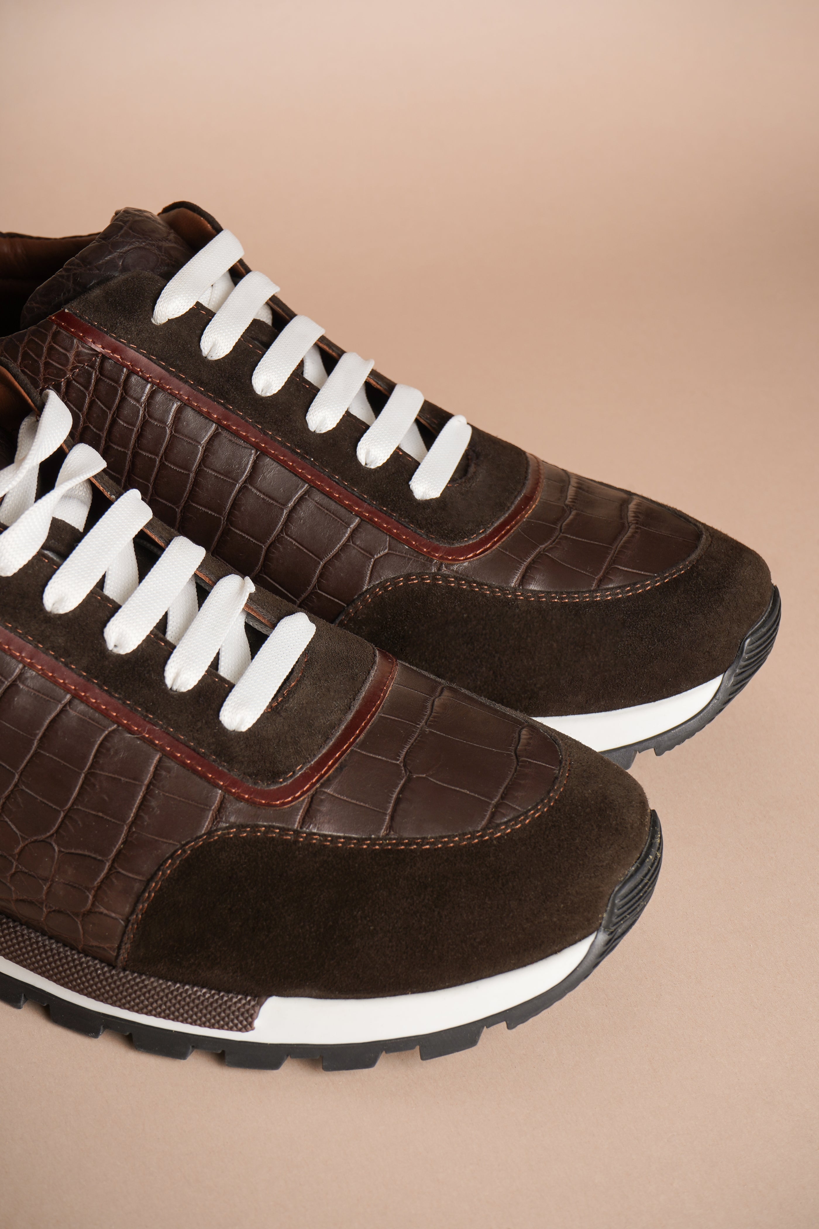 Balmoral Croc-Suede Sneakers
