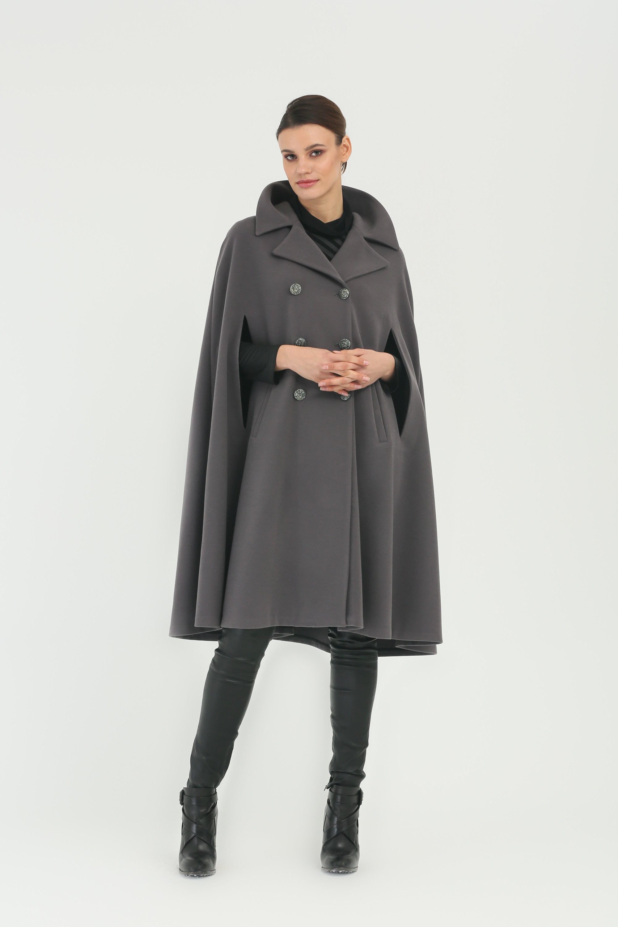 Grey Long Cashmere Coat