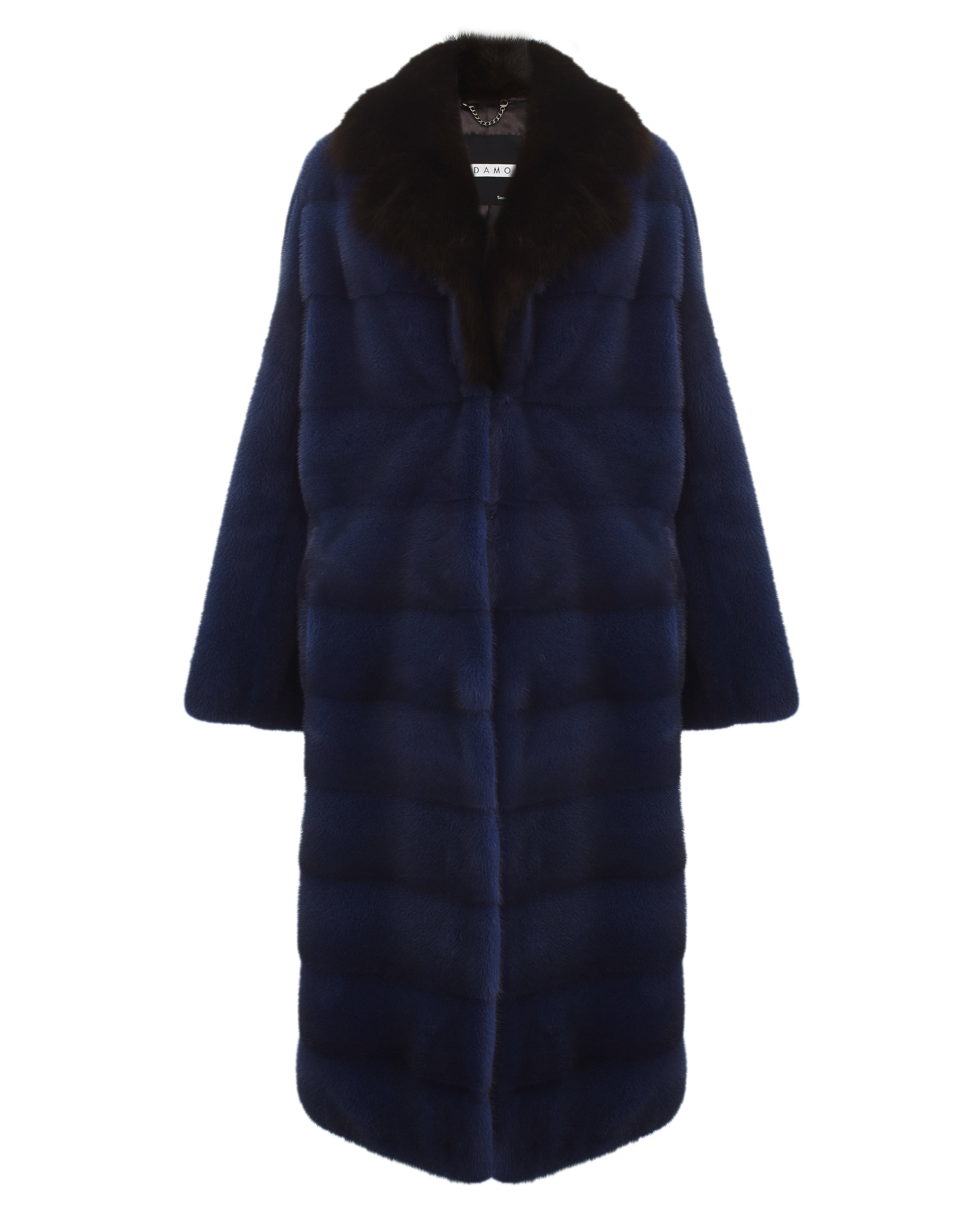 Navy Long Mink Fur Coat