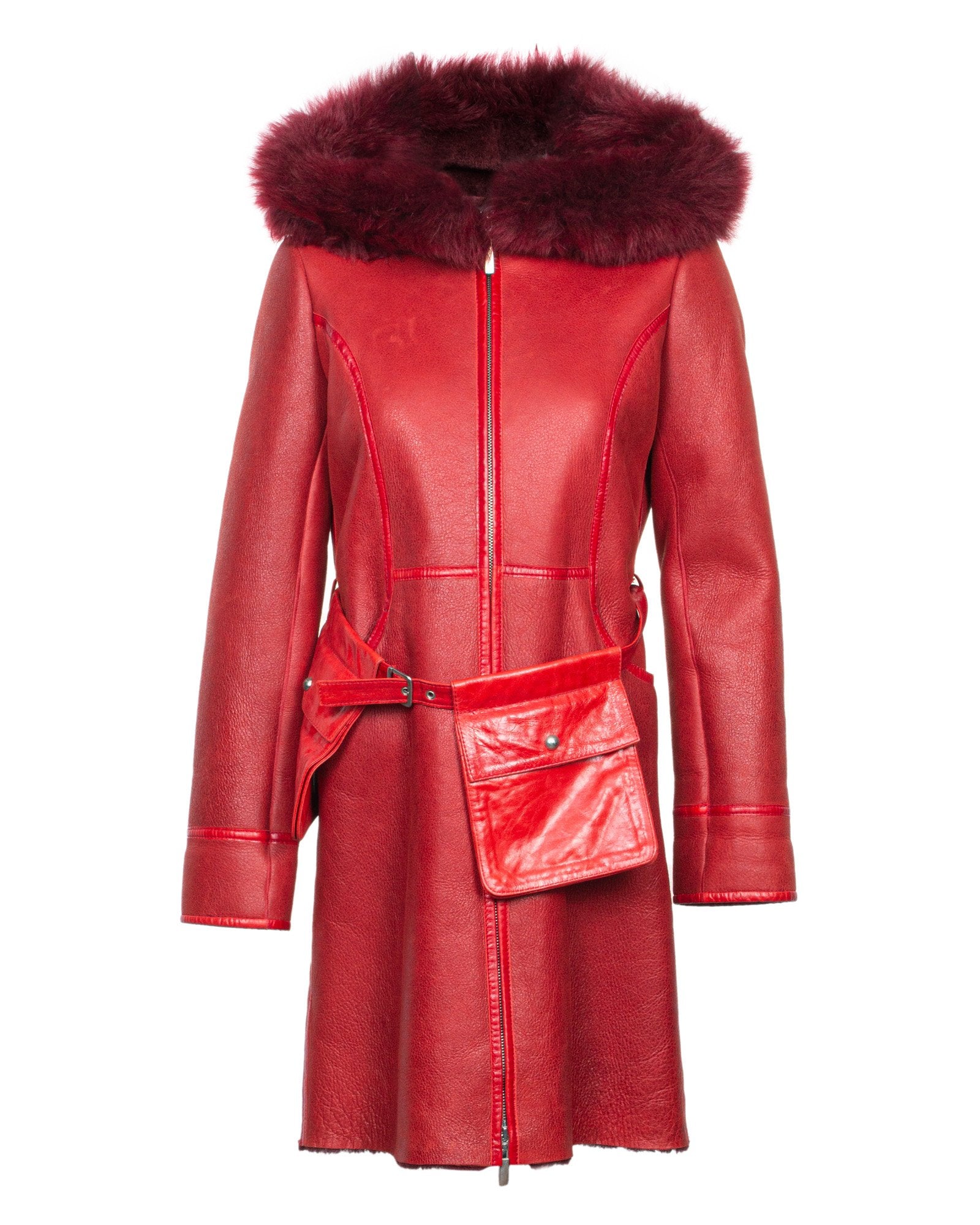 Red Leather Coat